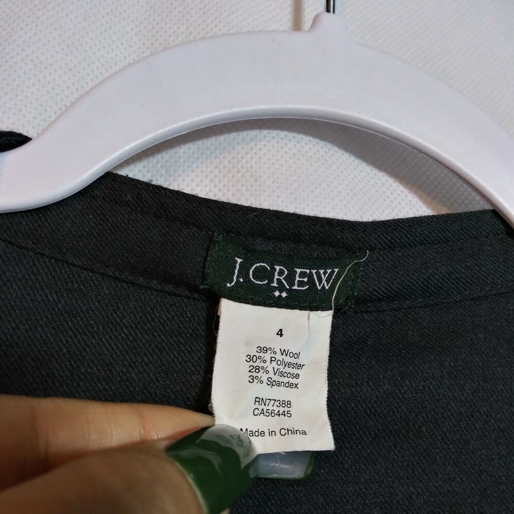 J. Crew Pintuck Drop Waist Shift Dress Wool Blend Long Sleeve Gray Size 4 - Picture 5 of 8
